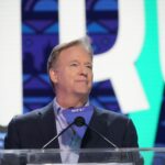 NFL Draft Needs 2025 - Apr 25, 2024; Detroit, MI, USA; NFL Commissioner Roger Goodell addresses the crowd during the 2024 NFL Draft at Campus Martius Park and Hart Plaza. Mandatory Credit: Kirby Lee-USA TODAY Sports