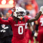 Nov 3, 2024; Glendale, Arizona, USA; Arizona Cardinals wide receiver Zach Pascal (0) against the Chicago Bears at State Farm Stadium. Mandatory Credit: Mark J. Rebilas-Imagn Images