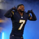 Fulton nos Chiefs - Nov 25, 2024; Inglewood, California, USA; Los Angeles Chargers cornerback Kristian Fulton (7) enters the field before the game against the Baltimore Ravens at SoFi Stadium. Mandatory Credit: Kirby Lee-Imagn Images