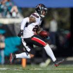 Dec 1, 2024; Jacksonville, Florida, USA; Houston Texans cornerback Derek Stingley Jr. (24) runs with the ball against the Jacksonville Jaguars in the second quarter at EverBank Stadium. Mandatory Credit: Nathan Ray Seebeck-Imagn Images