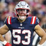 Dec 15, 2024; Glendale, Arizona, USA; New England Patriots linebacker Christian Elliss (53) against the Arizona Cardinals at State Farm Stadium.