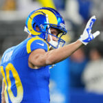 Jan 13, 2025; Glendale, AZ, USA; Los Angeles Rams wide receiver Cooper Kupp (10) practices before the NFC wild card game against the Minnesota Vikings at State Farm Stadium. Mandatory Credit: Joe Camporeale-Imagn Images