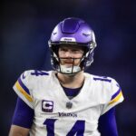 Sam Darnold nos Seahawks - Jan 13, 2025; Glendale, AZ, USA; Minnesota Vikings quarterback Sam Darnold (14) against the Los Angeles Rams during an NFC wild card game at State Farm Stadium. Mandatory Credit: Mark J. Rebilas-Imagn Images