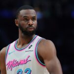 Andrew Wiggins Heat Troca Mar 8, 2025; Miami, Florida, USA; Miami Heat forward Andrew Wiggins (22) looks on against the Chicago Bulls during the fourth quarter at Kaseya Center.