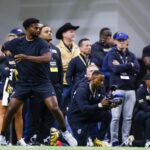 Apr 4, 2025; Boulder, CO, USA; Colorado Buffaloes quarterback Shedeur Sanders (2) passes the ball at the University of Colorado NFL Showcase at the CU Indoor Practice Facility. Mandatory Credit: Michael Ciaglo-Imagn Images
