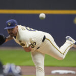 Apr 3, 2025; Milwaukee, Wisconsin, USA; Milwaukee Brewers Pitcher Nestor Cortes (65) delivers a pitch against the Cincinnati Reds in the second inning at American Family Field.