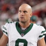 Sep 9, 2024; Santa Clara, California, USA; New York Jets place kicker Greg Zuerlein (9) during the fourth quarter against the San Francisco 49ers at Levi's Stadium.
