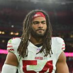 Jan 5, 2025; Glendale, Arizona, USA; San Francisco 49ers linebacker Fred Warner (54) looks on after losing to the Arizona Cardinals at State Farm Stadium.