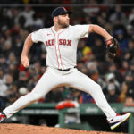 May 21, 2025; Boston, Massachusetts, USA; Boston Red Sox relief pitcher Liam Hendriks (31) pitches against the New York Mets during the sixth inning at Fenway Park. Mandatory Credit: Eric Canha-Imagn Images