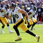 Oct 1, 2017; Baltimore, MD, USA; Pittsburgh Steelers linebacker TJ Watt (90) defends a pass against the Baltimore Ravens at M&T Bank Stadium. Mandatory Credit: Mitch Stringer-USA TODAY Sports