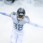 Sep 15, 2024; Nashville, Tennessee, USA; Tennessee Titans cornerback L'Jarius Sneed (38) takes the field against the New York Jets during the first half at Nissan Stadium. Mandatory Credit: Steve Roberts-Imagn Images