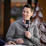 Dec 9, 2024; Dallas, TX, USA; Boston Red Sox chief baseball officer Craig Breslow speaks with the media at the Hilton Anatole during the 2024 MLB Winter Meetings. Mandatory Credit: Jerome Miron-Imagn Images