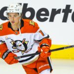 Flyers Zegras Troca Ducks Apr 3, 2025; Calgary, Alberta, CAN; Anaheim Ducks center Trevor Zegras (11) skates during the warmup period against the Calgary Flames at Scotiabank Saddledome. Mandatory Credit: Sergei Belski-Imagn ImagesApr 3, 2025; Calgary, Alberta, CAN; Anaheim Ducks center Trevor Zegras (11) skates during the warmup period against the Calgary Flames at Scotiabank Saddledome. Mandatory Credit: Sergei Belski-Imagn Images