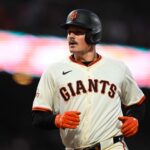 Jun 4, 2025; San Francisco, California, USA; San Francisco Giants third baseman Matt Chapman (26) runs the bases after hitting a two-run home run against the San Diego Padres in the sixth inning at Oracle Park. Mandatory Credit: Eakin Howard-Imagn Images