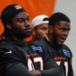 The Cincinnati Bengals practice in the off season on Tuesday May 20, 2025. Bengals 2025 draft pick Shemar Stewart (97).