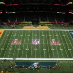 Feb 9, 2025; New Orleans, LA, USA; A general view of the field before Super Bowl LIX between the Philadelphia Eagles and Kansas City Chiefs at Caesars Superdome.