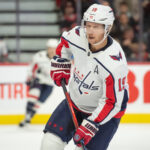 Oct 18, 2023; Ottawa, Ontario, CAN; Washington Capitals center Nicklas Backstrom (19) skates in the first period against the Ottawa Senators at the Canadian Tire Centre. Mandatory Credit: Marc DesRosiers-USA TODAY Sports