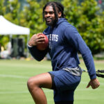 Jun 5, 2024; Frisco, TX, USA; Dallas Cowboys cornerback Trevon Diggs (7) goes through a drill during practice at the Ford Center at the Star Training Facility in Frisco, Texas. Mandatory Credit: Chris Jones-USA TODAY Sports