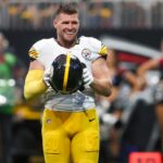 Sep 8, 2024; Atlanta, Georgia, USA; Pittsburgh Steelers linebacker T.J. Watt (90) in action against the Atlanta Falcons in the fourth quarter at Mercedes-Benz Stadium.