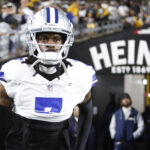 Oct 6, 2024; Pittsburgh, Pennsylvania, USA; Dallas Cowboys cornerback Trevon Diggs (7) takes the field to play the Pittsburgh Steelers at Acrisure Stadium. Mandatory Credit: Charles LeClaire-Imagn Images