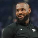 Dec 25, 2024; San Francisco, California, USA; Los Angeles Lakers forward LeBron James (23) before the game against the Golden State Warriors at Chase Center. Mandatory Credit: Darren Yamashita-Imagn Images