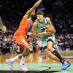 Dec 28, 2024; Charlotte, North Carolina, USA; Charlotte Hornets forward Tidjane Salaun (31) drives to the basket against Oklahoma City Thunder guard Ajay Mitchell (25) during the first quarter at Spectrum Center.