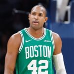 AL Horford Jan 5, 2025; Oklahoma City, Oklahoma, USA; Boston Celtics center Al Horford (42) walks down the court during a time out against the Oklahoma City Thunder during the second quarter at Paycom Center. Mandatory Credit: Alonzo Adams-Imagn Images