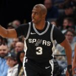 Chris Paul Clippers - Mar 1, 2025; Memphis, Tennessee, USA; San Antonio Spurs guard Chris Paul (3) reacts after a basket during the second quarter against the Memphis Grizzlies at FedExForum. Mandatory Credit: Petre Thomas-Imagn Images