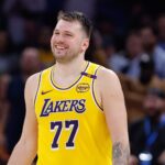 Luka Doncic Apr 8, 2025; Oklahoma City, Oklahoma, USA; Los Angeles Lakers guard Luka Doncic (77) reacts after being ejected from a game against the Oklahoma City Thunder during the second half at Paycom Center. Mandatory Credit: Alonzo Adams-Imagn Images