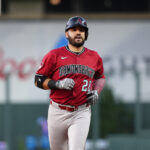 Jun 20, 2025; Denver, Colorado, USA; Arizona Diamondbacks third baseman Eugenio Suarez (28) runs off a solo home run in the fifth inning against the Colorado Rockies at Coors Field. Mandatory Credit: Ron Chenoy-Imagn Images