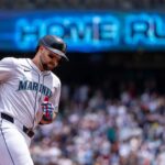 Jul 4, 2025; Seattle, Washington, USA; Seattle Mariners designated hitter Cal Raleigh (29) rounds the bases after hitting a two-run home run during the first inning against the Pittsburgh Pirates at T-Mobile Park. Mandatory Credit: Stephen Brashear-Imagn Images