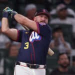 Jul 14, 2025; Atlanta, GA, USA; Seattle Mariners catcher Cal Raleigh (29) during the 2025 Home Run Derby at Truist Park. Mandatory Credit: Brett Davis-Imagn Images