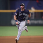 Jul 15, 2025; Cumberland, Georgia, USA; American League catcher Cal Raleigh (29) of the Seattle Mariners runs to third in the fourth inning during the 2025 MLB All Star Game at Truist Park. Mandatory Credit: Brett Davis-Imagn Images