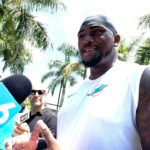 Bayron Matos, from the Dominican Republic, is practicing with the Miami Dolphins as an offensive tackle.
