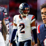 NFL Top 10 cornerbacks: Derek Stingley Jr, Patrick Surtain II e Christian Gonzalez - Fotos: Troy Taormina-Imagn Images, Jay Biggerstaff-Imagn Images e Mark J. Rebilas-Imagn Images