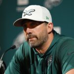 Jun 10, 2025; Philadelphia, PA, USA; Philadelphia Eagles head coach Nick Sirianni addresses media during a press conference at NovaCare Complex.