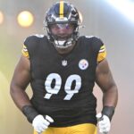 Aug 16, 2025; Pittsburgh, Pennsylvania, USA; Pittsburgh Steelers defensive tackle Derrick Harmon (99) is introduced for a game against the Tampa Bay Buccaneers at Acrisure Stadium.