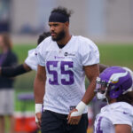 Jul 30, 2021; Eagan, MN, United States; Minnesota Vikings linebacker Anthony Barr (55) participates in drills at training camp at TCO Performance Center.