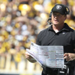 Sep 19, 2021; Pittsburgh, Pennsylvania, USA; Las Vegas Raiders head coach Jon Gruden looks on from the sidelines against the Pittsburgh Steelers during the second quarter at Heinz Field. Las Vegas won 26-17. Mandatory Credit: Charles LeClaire-USA TODAY Sports