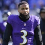 Odell Rodgers Steelers Rumor Nov 12, 2023; Baltimore, Maryland, USA; Baltimore Ravens wide receiver Odell Beckham Jr. (3) looks on before a game against the Cleveland Browns at M&T Bank Stadium. Mandatory Credit: Jessica Rapfogel-USA TODAY Sports