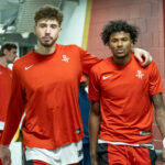Dec 23, 2023; New Orleans, Louisiana, USA; Houston Rockets center Alperen Sengun (28) and guard Jalen Green (4) come out the locker room to play against the New Orleans Pelicans before the first half at Smoothie King Center.
