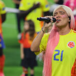 NFL no Brasil Jul 14, 2024; Miami, FL, USA; Colombian singer Karol G sings the national anthem of Colombia prior to the start of the Copa America final against Argentina at Hard Rock Stadium. Mandatory Credit: Sam Navarro-USA TODAY Sports