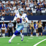 Top 10 NFL Sep 22, 2024; Arlington, Texas, USA; Dallas Cowboys quarterback Dak Prescott (4) throws during the first quarter against the Baltimore Ravens at AT&T Stadium. Mandatory Credit: Kevin Jairaj-Imagn Images