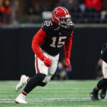 Dec 22, 2024; Atlanta, Georgia, USA; Atlanta Falcons linebacker Matthew Judon (15) rushes the passer against the New York Giants in the fourth quarter at Mercedes-Benz Stadium. Mandatory Credit: Brett Davis-Imagn Images