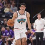 Santi Aldama Espanha EuroBasket 2025 Mar 25, 2025; Salt Lake City, Utah, USA; Memphis Grizzlies forward Santi Aldama (7) brings the ball up the court during the second half against the Utah Jazz at Delta Center. Mandatory Credit: Chris Nicoll-Imagn Images
