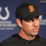 Indianapolis Colts head coach Shane Steichen talks to press Tuesday, June 10, 2025, during NFL Colts mandatory mini camp at the Indiana Farm Bureau Football Center in Indianapolis.