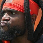 Cleveland Browns wide receiver Diontae Johnson (16) walks off the field after practice at NFL minicamp, Wednesday, June 11, 2025, in Berea, Ohio.