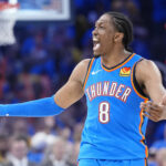 Thunder Jalen Williams Responde Críticas Jun 22, 2025; Oklahoma City, Oklahoma, USA; Oklahoma City Thunder forward Jalen Williams (8) reacts after a play against the Indiana Pacers during the second half of game seven of the 2025 NBA Finals at Paycom Center. Mandatory Credit: Kyle Terada-Imagn Images
