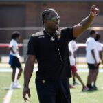 July 12, 2025; Tuscaloosa, AL, USA; NFL running back Brian Robinson Jr. gives directions during the Brian Robinson Jr. Football Camp at Hillcrest High School. Robinson, a Hillcrest and University of Alabama alum, is a running back for the Washington Commanders.