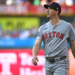 Jul 21, 2025; Philadelphia, Pennsylvania, USA; Boston Red Sox pitcher Walker Buehler (0) against the Philadelphia Phillies at Citizens Bank Park. Mandatory Credit: Eric Hartline-Imagn Images